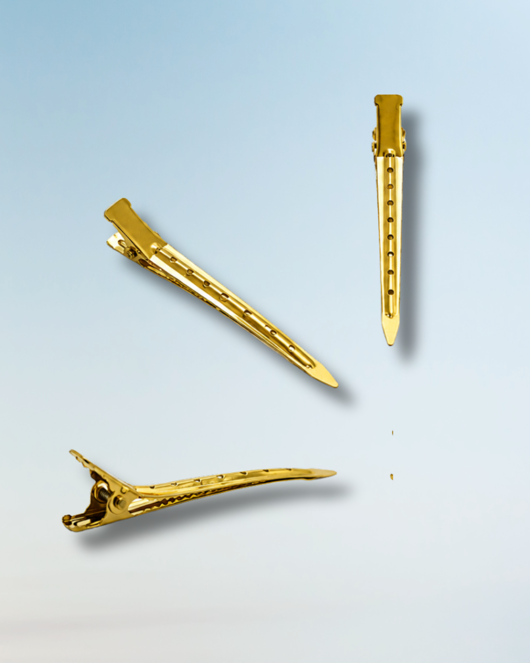 Pinza Metálica Dorada Profesional para Cabello - Set x10